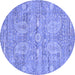 Round Persian Blue Traditional Rug, tr142blu