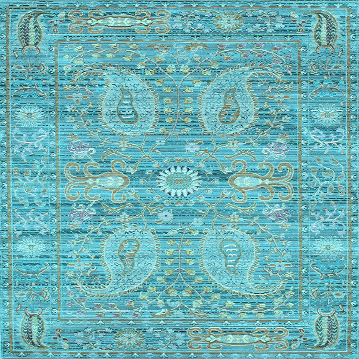 Square Persian Light Blue Traditional Rug, tr142lblu