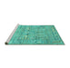 Sideview of Machine Washable Persian Turquoise Traditional Area Rugs, wshtr142turq