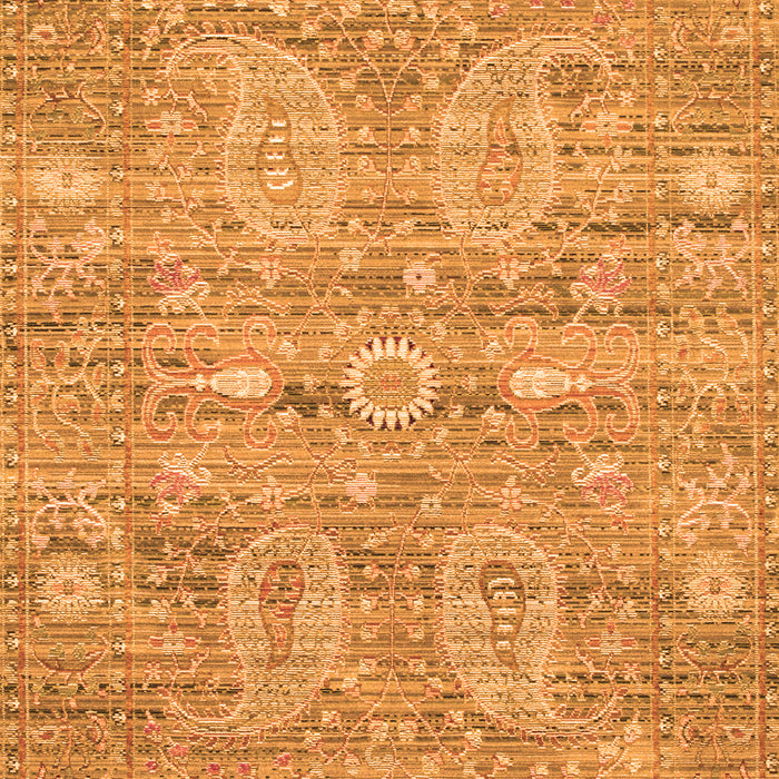 Serging Thickness of Machine Washable Persian Orange Traditional Area Rugs, wshtr142org