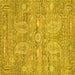 Square Persian Yellow Traditional Rug, tr142yw