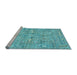 Sideview of Machine Washable Persian Light Blue Traditional Rug, wshtr142lblu