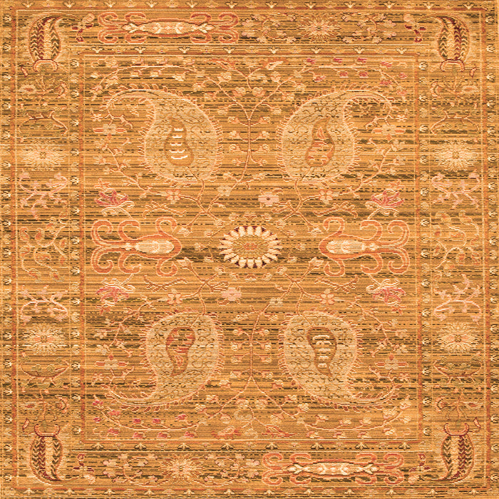 Serging Thickness of Persian Orange Traditional Rug, tr142org
