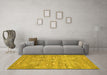 Machine Washable Persian Yellow Traditional Rug in a Living Room, wshtr142yw