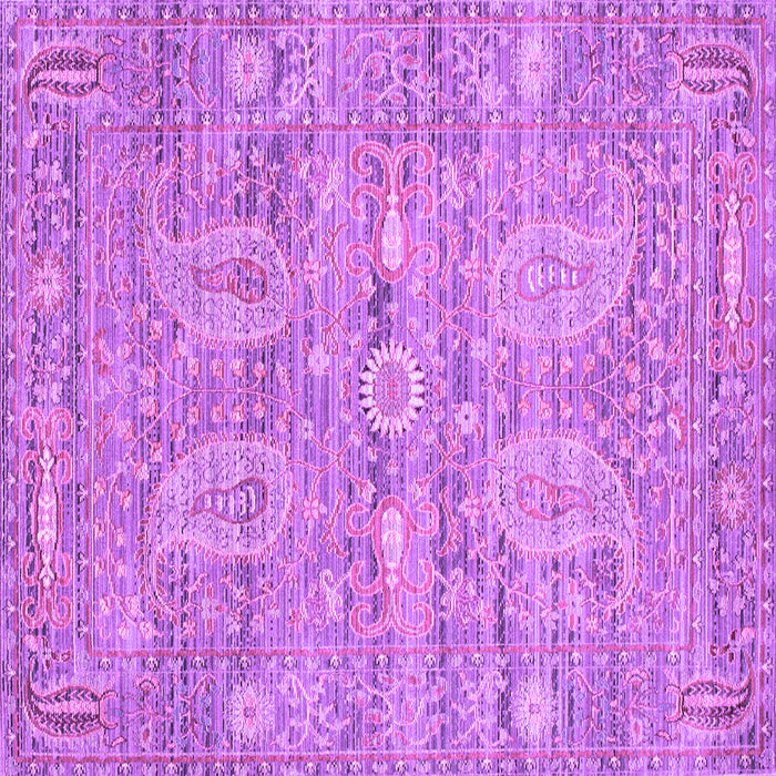 Square Machine Washable Persian Purple Traditional Area Rugs, wshtr142pur