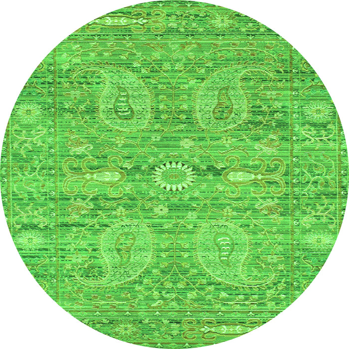 Square Persian Green Traditional Rug, tr142grn