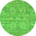 Square Persian Green Traditional Rug, tr142grn