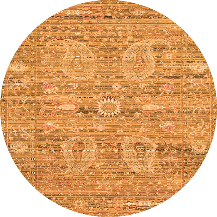 Machine Washable Persian Orange Traditional Area Rugs, wshtr142org