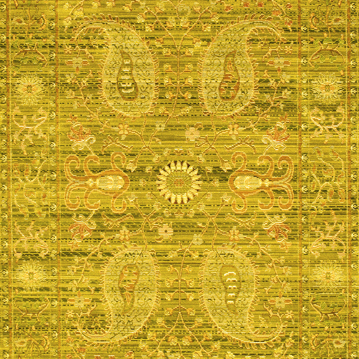 Machine Washable Persian Yellow Traditional Rug, wshtr142yw