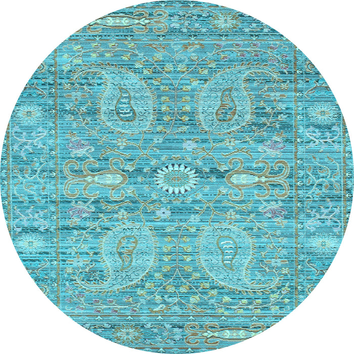 Round Persian Light Blue Traditional Rug, tr142lblu