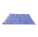 Sideview of Machine Washable Persian Blue Traditional Rug, wshtr142blu