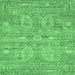 Square Persian Emerald Green Traditional Rug, tr142emgrn