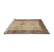 Sideview of Machine Washable Traditional Sienna Brown Rug, wshtr1430