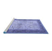 Sideview of Machine Washable Persian Blue Traditional Rug, wshtr1430blu