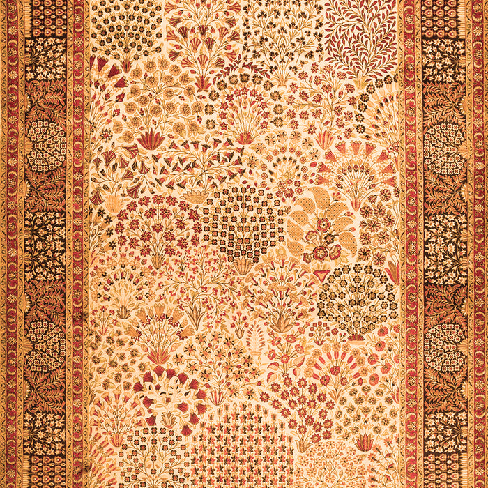 Serging Thickness of Machine Washable Persian Orange Traditional Area Rugs, wshtr1430org