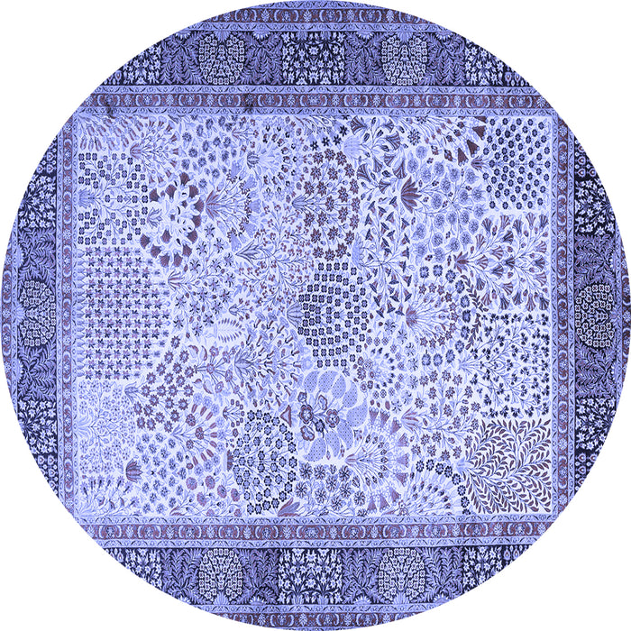 Round Persian Blue Traditional Rug, tr1430blu