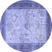 Round Persian Blue Traditional Rug, tr1430blu