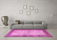 Machine Washable Persian Pink Traditional Rug, wshtr1430pnk