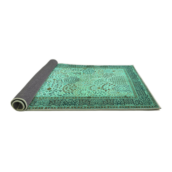 Sideview of Persian Turquoise Traditional Rug, tr1430turq