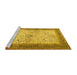 Sideview of Machine Washable Persian Yellow Traditional Rug, wshtr1430yw