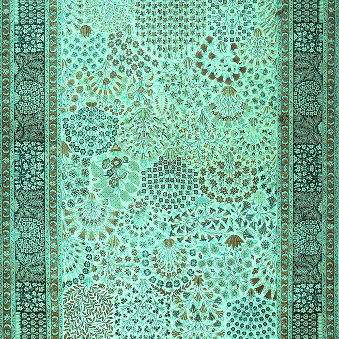 Machine Washable Persian Turquoise Traditional Area Rugs, wshtr1430turq
