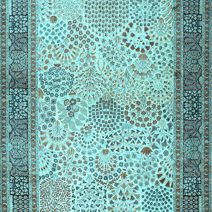 Machine Washable Persian Light Blue Traditional Rug, wshtr1430lblu