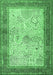 Machine Washable Persian Emerald Green Traditional Area Rugs, wshtr1430emgrn