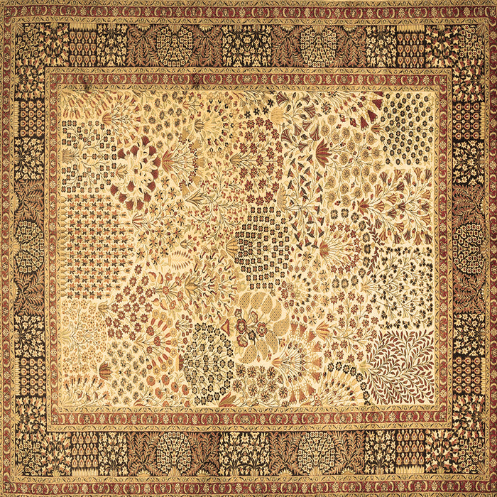 Square Persian Brown Traditional Rug, tr1430brn