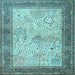 Square Persian Light Blue Traditional Rug, tr1430lblu