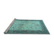 Sideview of Machine Washable Persian Light Blue Traditional Rug, wshtr1430lblu