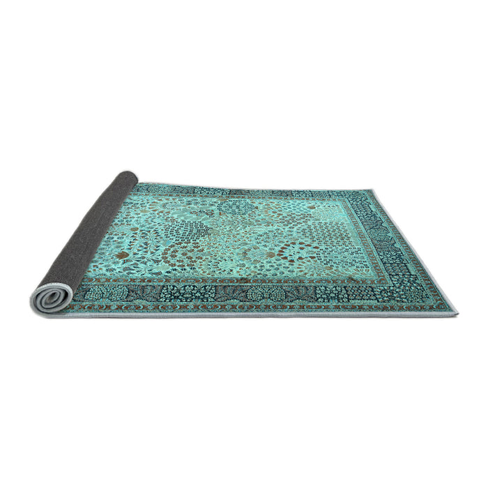 Sideview of Persian Light Blue Traditional Rug, tr1430lblu