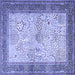 Square Persian Blue Traditional Rug, tr1430blu