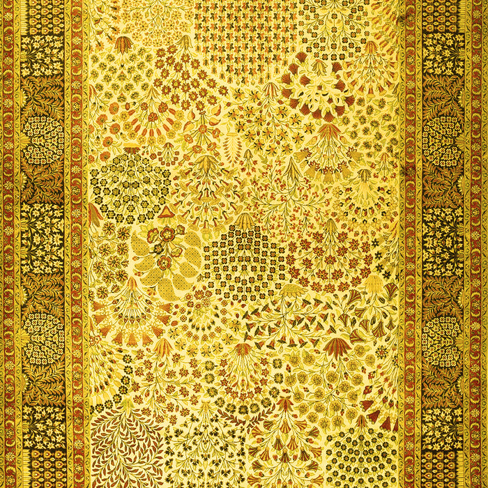 Machine Washable Persian Yellow Traditional Rug, wshtr1430yw