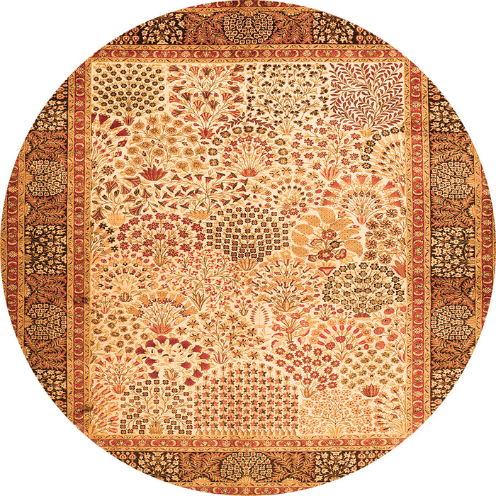 Machine Washable Persian Orange Traditional Area Rugs, wshtr1430org