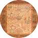 Square Persian Orange Traditional Rug, tr1430org