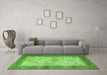 Machine Washable Persian Green Traditional Area Rugs in a Living Room,, wshtr1430grn