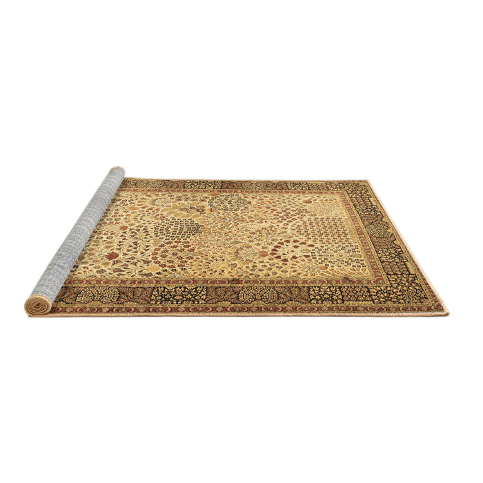 Sideview of Machine Washable Persian Brown Traditional Rug, wshtr1430brn