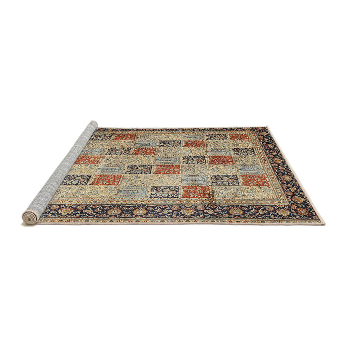Sideview of Machine Washable Traditional Sepia Brown Rug, wshtr1431