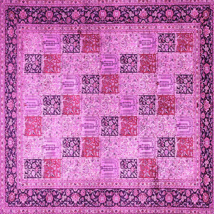 Square Persian Pink Traditional Rug, tr1431pnk