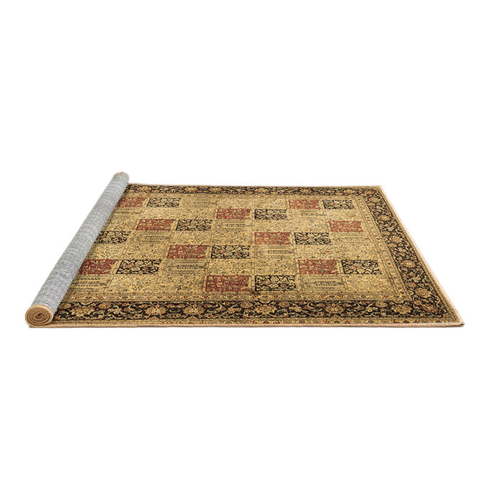 Sideview of Machine Washable Persian Brown Traditional Rug, wshtr1431brn