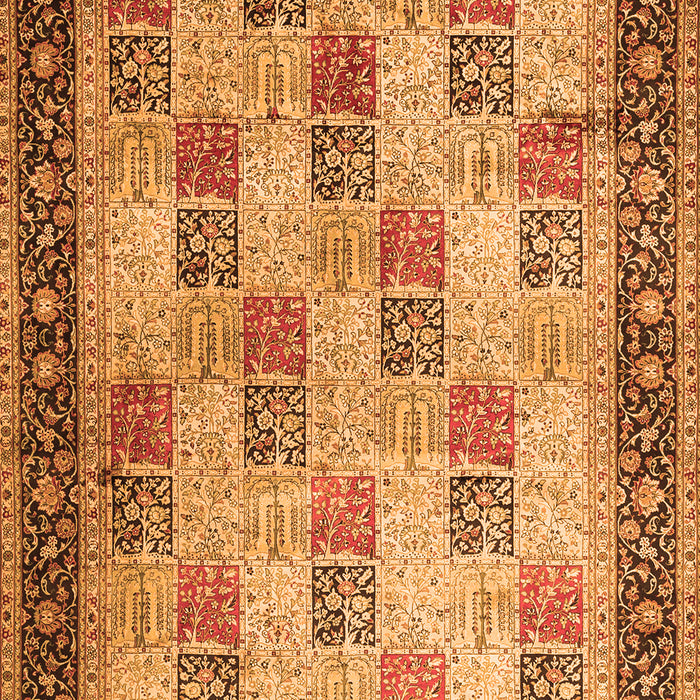 Serging Thickness of Machine Washable Persian Orange Traditional Area Rugs, wshtr1431org
