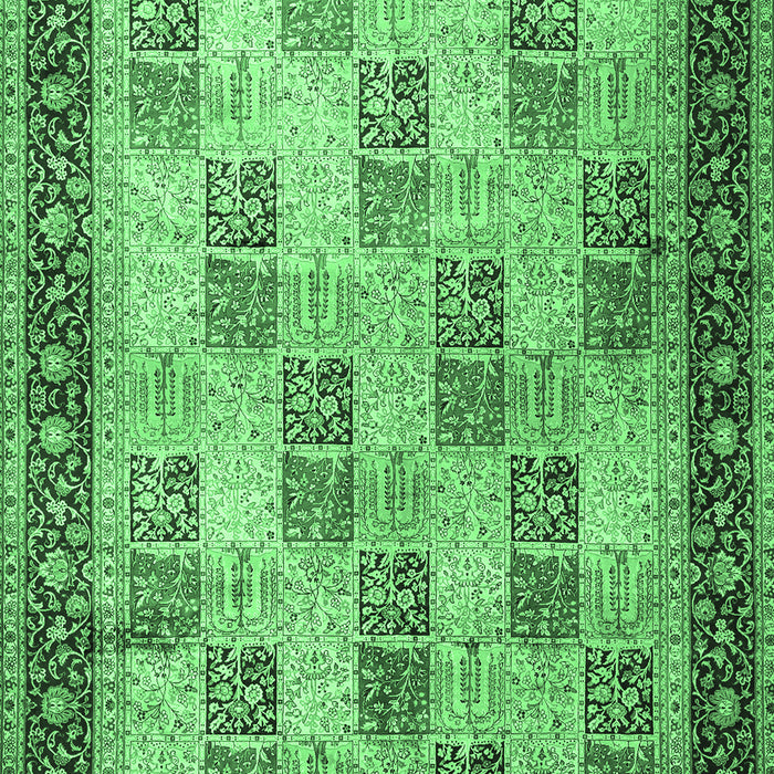 Machine Washable Persian Emerald Green Traditional Area Rugs, wshtr1431emgrn