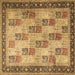 Square Machine Washable Persian Brown Traditional Rug, wshtr1431brn