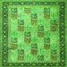 Serging Thickness of Persian Green Traditional Rug, tr1431grn