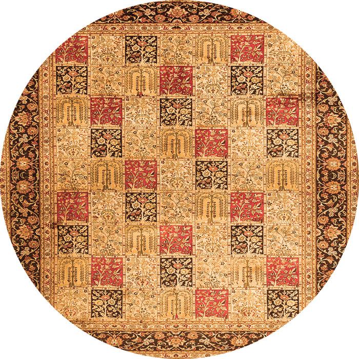 Square Persian Orange Traditional Rug, tr1431org