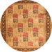 Square Persian Orange Traditional Rug, tr1431org