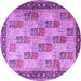 Round Persian Purple Traditional Rug, tr1431pur