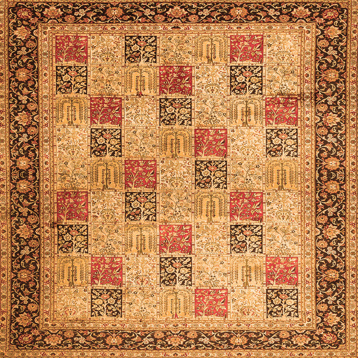 Serging Thickness of Persian Orange Traditional Rug, tr1431org