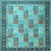 Square Machine Washable Persian Light Blue Traditional Rug, wshtr1431lblu