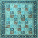 Square Persian Light Blue Traditional Rug, tr1431lblu